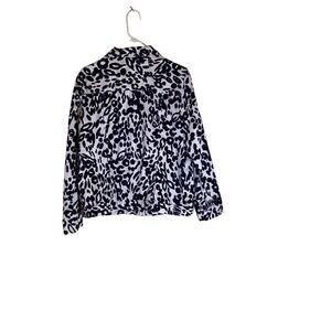 Women's Koret Black / White Cow Print Jacket - Size Large - Full‎ Zip